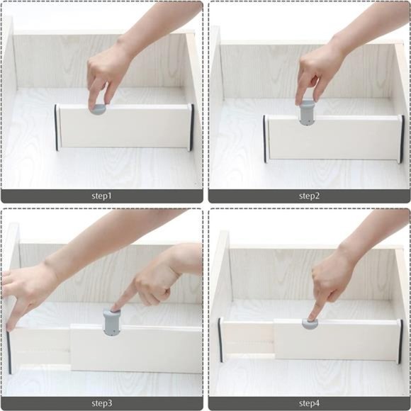 Set of 8 Adjustable Drawer Dividers Organizer Separators Plastic Dresser - Picture 6 of 7